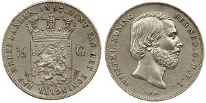 50 Цент / 1/2 Гульден Королівство Нідерланди (1815 - ) Срібло Віллем III