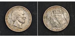 50 Цент / 1/2 Гульден Королівство Нідерланди (1815 - ) Срібло Віллем III