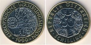 50 Шиллинг Австрийская Республика(1955 - ) Биметалл 