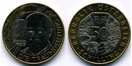 50 Шиллинг Австрийская Республика(1955 - ) Биметалл 