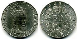 50 Шиллинг Австрийская Республика(1955 - ) Серебро 