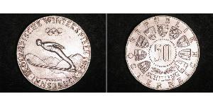 50 Шиллинг Австрийская Республика(1955 - ) Серебро 