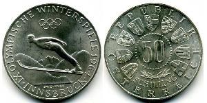 50 Шиллинг Австрийская Республика(1955 - ) Серебро 