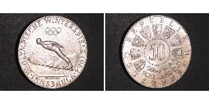 50 Шиллинг Австрийская Республика(1955 - ) / Австрия Серебро 