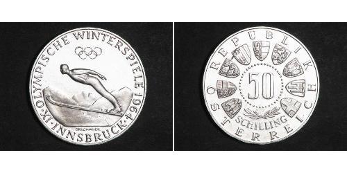 50 Шиллинг Австрийская Республика(1955 - ) / Австрия Серебро 