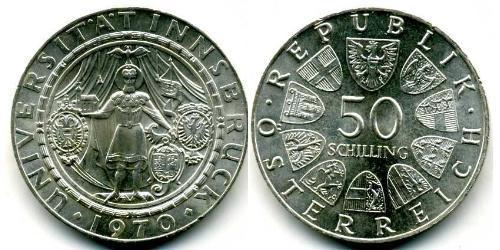 50 Шилінг Австрійська Республіка (1955 - ) Срібло 