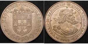 50 Эскудо Вторая Португальская республика (1933 - 1974) Серебро 