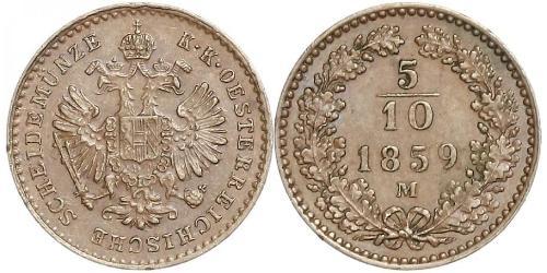 5/10 Kreuzer Imperio austríaco (1804-1867) Cobre 