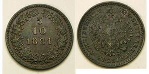 5/10 Kreuzer Austrian Empire (1804-1867) Copper 