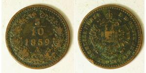 5/10 Kreuzer Austrian Empire (1804-1867) Copper 