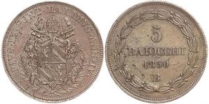 5 Baiocco Estados Pontificios (752-1870) Cobre 