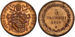 5 Baiocco Estados Pontificios (752-1870) Cobre 