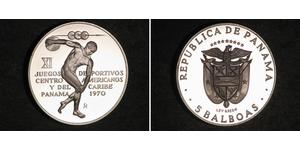 5 Balboa Panamá Argento 