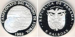 5 Balboa Panamá Plata 