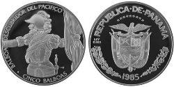 5 Balboa Panamá Plata 