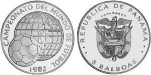 5 Balboa Panamá Plata 