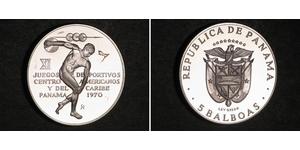 5 Balboa Panamá Plata 