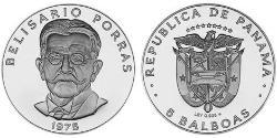 5 Balboa 巴拿马 镍/銅 Belisario Porras Barahona (1856 - 1942)