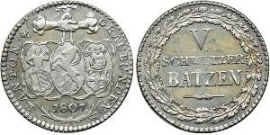 5 Batz Schweiz Silber 