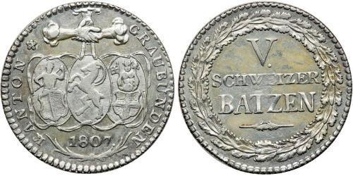 5 Batz Schweiz Silber 