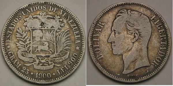 5 Bolivar Venezuela Silver 
