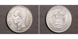 5 Bolivar Venezuela (1811 - ) Silver 