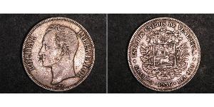 5 Bolivar Venezuela (1811 - ) Silver 