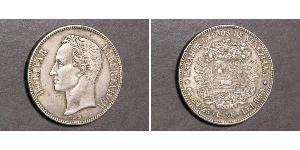 5 Bolivar Venezuela (1811 - ) Silver 