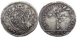 5 Bolognini Papal States (752-1870) Silver Pope Pius VI ( 1717-1799)