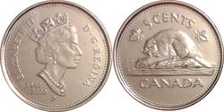 5 Cent Canada Acciaio Elisabetta II (1926-2022)