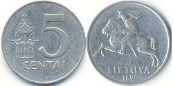 5 Cent Lituania (1991 - ) Alluminio 