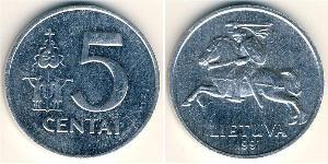 5 Cent Lituania (1991 - ) Alluminio 