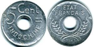 5 Cent Französisch-Indochina (1887-1954) Aluminium 