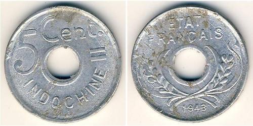 5 Cent Französisch-Indochina (1887-1954) Aluminium 