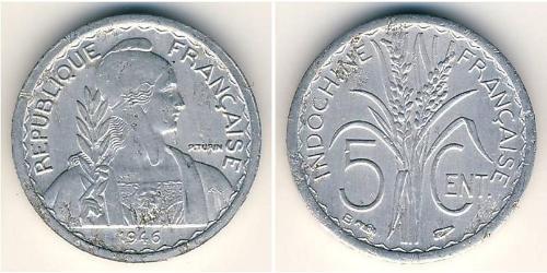 5 Cent Französisch-Indochina (1887-1954) Aluminium 