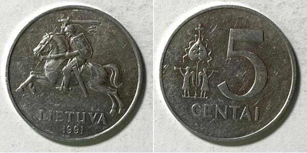 5 Cent Lithuania (1991 - ) Aluminium 