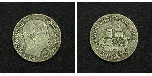 5 Cent Danemark Argent Frédéric VII de Danemark (1808-1863)