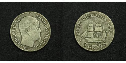 5 Cent Danemark Argent Frédéric VII de Danemark (1808-1863)