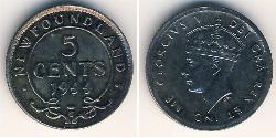 5 Cent Terre-Neuve-et-Labrador Argent George VI (1895-1952)