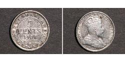 5 Cent Canada Argento Edoardo VII (1841-1910)
