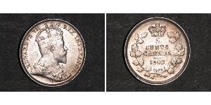 5 Cent Canada Argento Edoardo VII (1841-1910)
