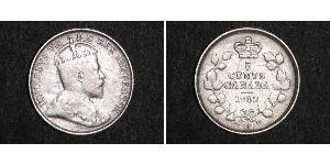5 Cent Canada Argento Edoardo VII (1841-1910)