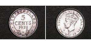 5 Cent Terranova e Labrador Argento Giorgio VI (1895-1952)