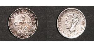 5 Cent Terranova e Labrador Argento Giorgio VI (1895-1952)