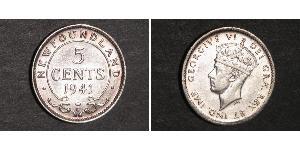 5 Cent Terranova e Labrador Argento Giorgio VI (1895-1952)