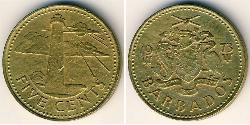 5 Cent Barbados Brass 