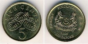 5 Cent Singapore (1965 - ) Brass 