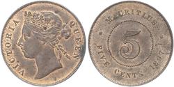 5 Cent Mauricio Bronce Victoria (1819 - 1901)