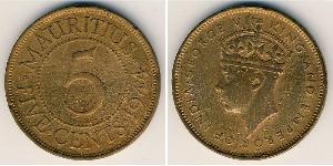 5 Cent Mauricio (1968 - ) Bronce 