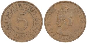 5 Cent Mauritius (1968 - ) Bronzo 